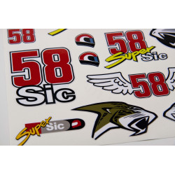 Marco Simoncelli 58 SuperSic Large Decal set 24x32 cm Laminatet