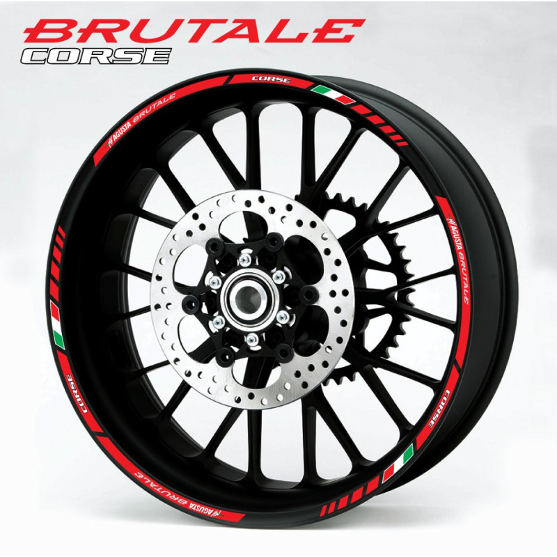 AGUSTA BRUTALE 3 Way Wheel decals rim stripes 12 pcs. stickers 750 800 910 