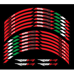 Aprilia RSV4 Wheel decals stickers rim stripes 12 pcs. RSV 4 Factory Laminated 