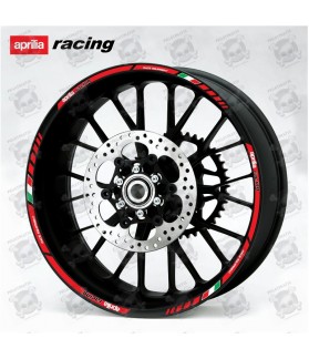 Aprilia Racing 3 Way Wheel decals rim stripes 12 pcs. Laminated full color RSV Tuono