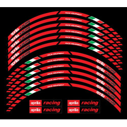 Aprilia Racing 3 Way Wheel decals rim stripes 12 pcs. Laminated full color RSV Tuono