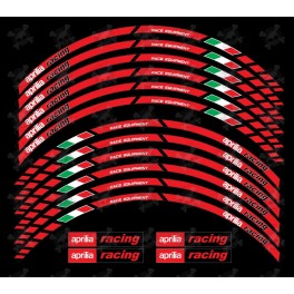 Aprilia Racing 3 Way Wheel decals rim stripes 12 pcs. Laminated full color RSV Tuono