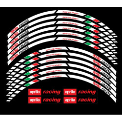 Aprilia Racing 3 Way Wheel decals rim stripes 12 pcs. Laminated full color RSV Tuono