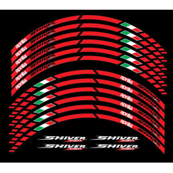 Aprilia Shiver 750 3 Way Wheel decals rim stripes 12 pcs. Laminated full color 
