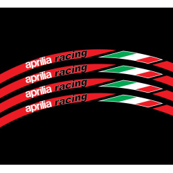 APRILIA Racing Italian flag Wheel decals rim stripes 16 pcs. Laminated full color