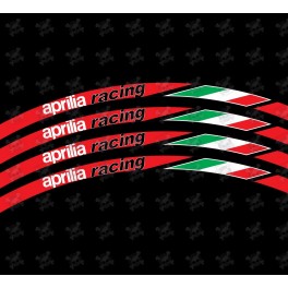 APRILIA Racing Italian flag Wheel decals rim stripes 16 pcs. Laminated full color