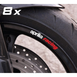 APRILIA Racing small Wheel decals rim stripes 8 pcs. Laminated 
