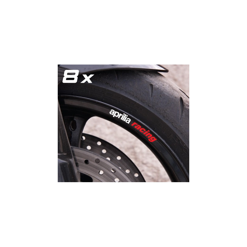 APRILIA Racing small Wheel decals rim stripes 8 pcs. Laminated 