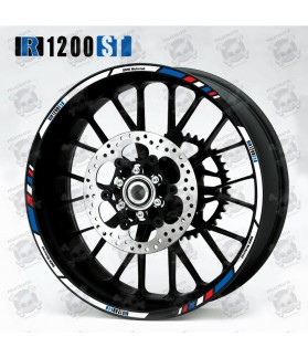 BMW R1200ST 3 Way Wheel decals rim stripes 12 pcs. Laminated R 1200ST (Produit compatible)