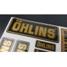 OHLINS small Decal sticker set 12x16 cm 8 stickers Black/Gold metallic Laminated