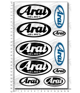 ARAI helmet medium Decal sticker set 16x26 cm Laminated Sponsor