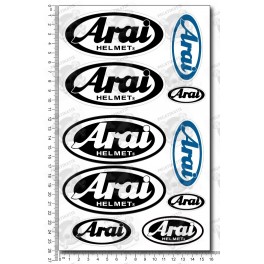 ARAI helmet medium Decal sticker set 16x26 cm Laminated Sponsor