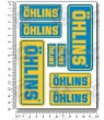 OHLINS small Decal set 12x16 cm 8 stickers yellow Laminated