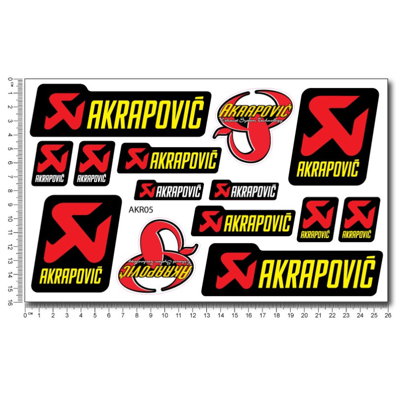 Akrapovic Medium Decal set 16x26 cm Laminated