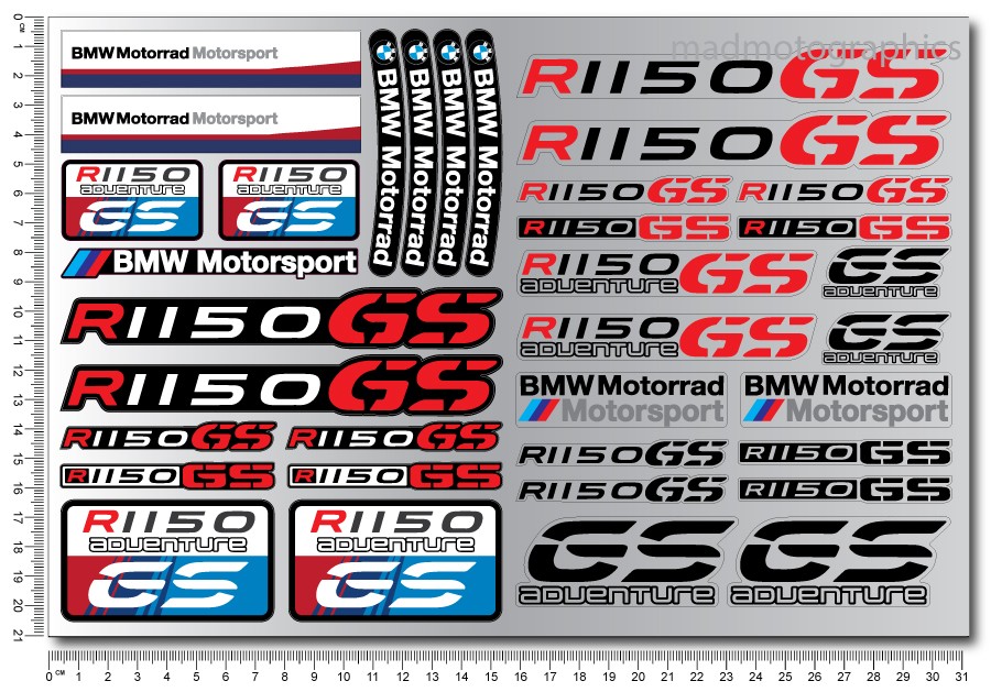 BMW Motorrad S1000RR 2 parts motorcycle sticker set Laminated 22 pcs  (Compatible Product) - Pegatinatix