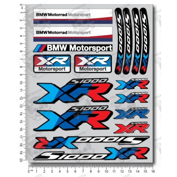 BMW Motorrad S1000XR 2 parts motorcycle bike sticker set 34 pcs. Motorsport  (Produto compatível) - Pegatinatix