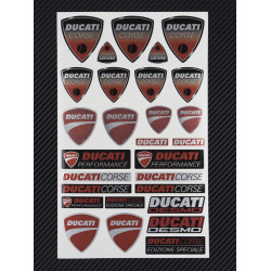 DUCATI CORSE silver metallic medium Decal set 16x26 cm Laminated