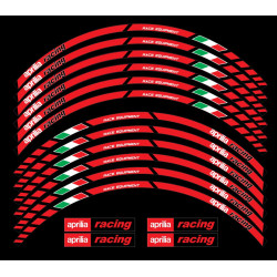 Aprilia Racing Wheel decals rim stripes 12 pcs. stickers Laminated RSV Tuono Red