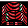 Aprilia Racing Wheel decals rim stripes 12 pcs. stickers Laminated RSV Tuono Red
