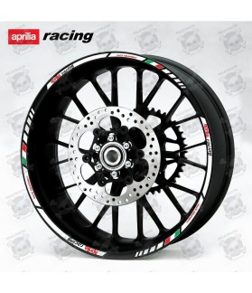 Aprilia Racing wheel decals rim stripes stickers Laminated RSV Tuono white (Compatible Product)
