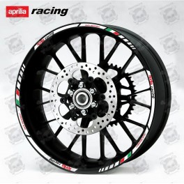 Aprilia Racing wheel decals rim stripes stickers Laminated RSV Tuono white