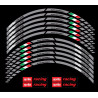 Aprilia Racing Wheel decals rim stripes 12 pcs. Laminated full color RSV Tuono Grey