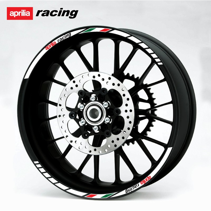 APRILIA RACING Italian flag Wheel decals stickers rim stripes Laminated rvs4 
