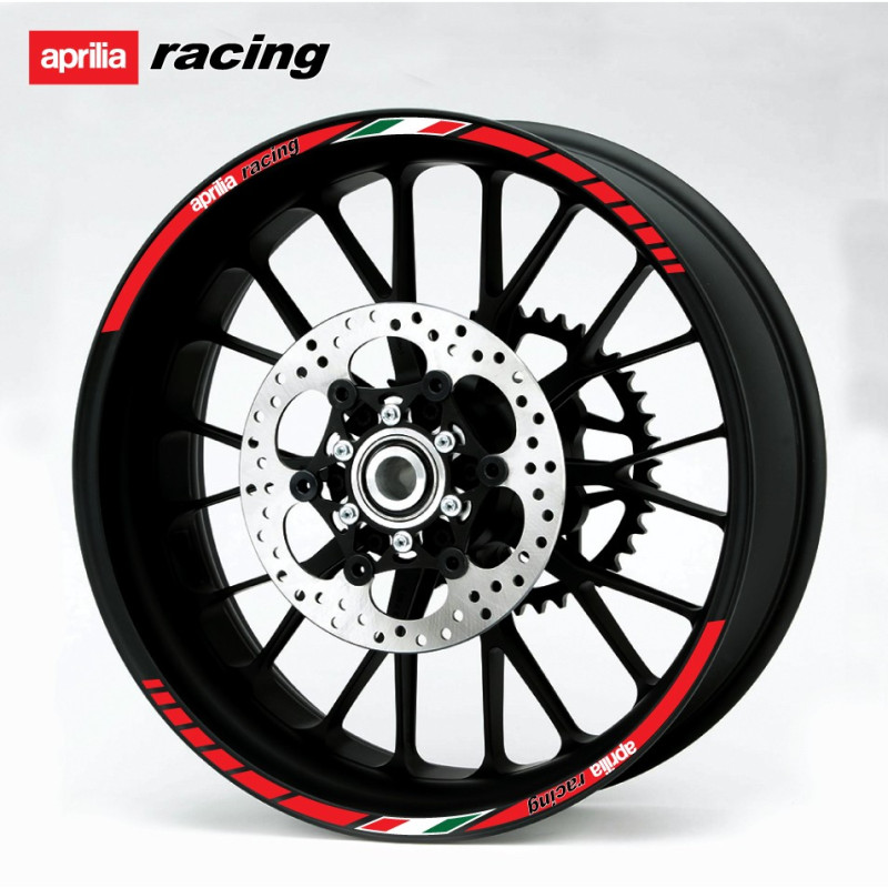 APRILIA RACING Italian flag Wheel decals stickers rim stripes Laminated rvs4 