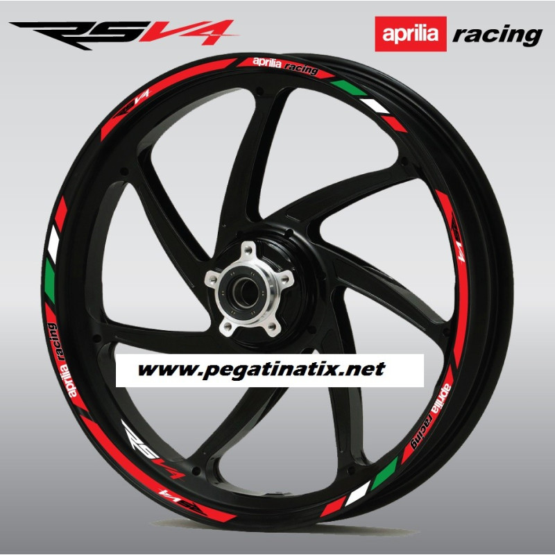 Aprilia RSV4 Wheel decals stickers rim stripes 12 pcs. RSV 4 Factory Laminated 
