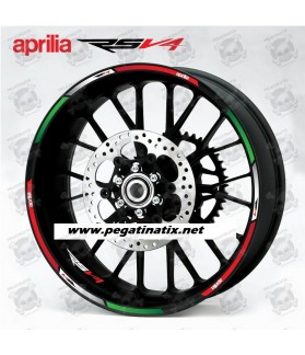 Aprilia RSV4 Tricolore Wheel decals stickers rim stripes 12 pcs. RSV 4 Factory Laminated (Kompatibles Produkt)