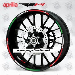 Aprilia RSV4 Tricolore Wheel decals stickers rim stripes 12 pcs. RSV 4 Factory Laminated