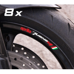 APRILIA RSV Tuono V4 small Wheel stickers decals rim stripes 8 pcs. Laminated