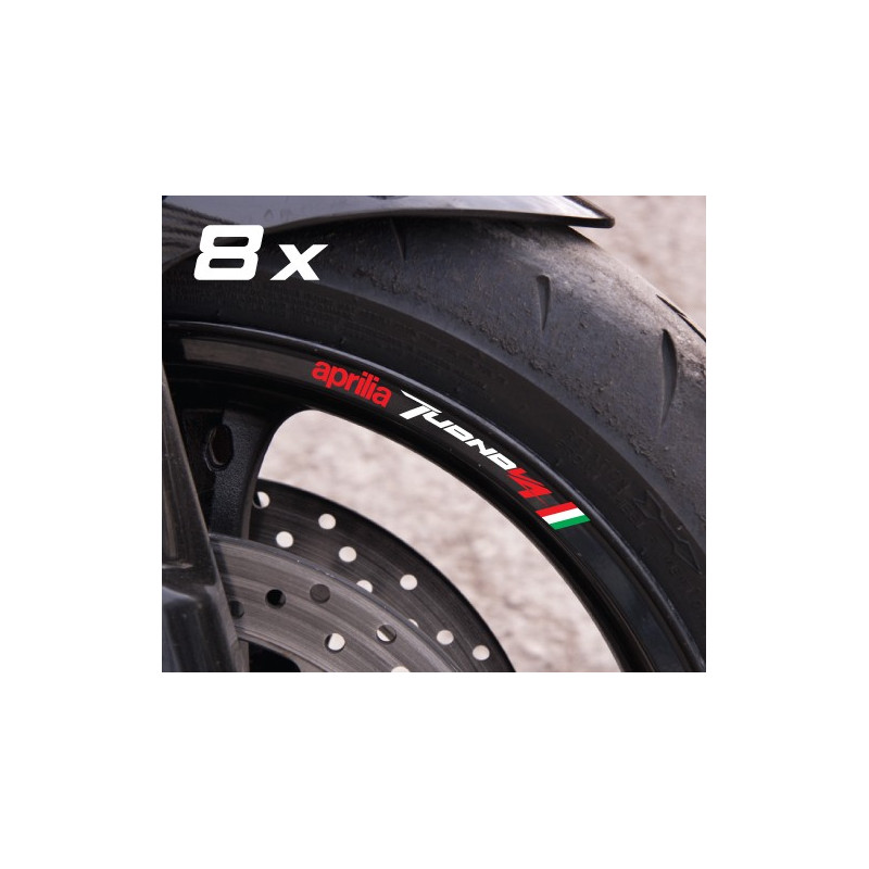 APRILIA RSV Tuono V4 small Wheel stickers decals rim stripes 8 pcs. Laminated