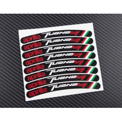 APRILIA RSV Tuono V4 small Wheel stickers decals rim stripes 8 pcs. Laminated