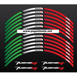 Aprilia Tuono V4 Tricolore Wheel decals stickers rim stripes 12 pcs. RSV 