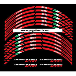 Aprilia Dorsoduro 1200 wheel stickers decals rim stripes 12 pcs. Laminated