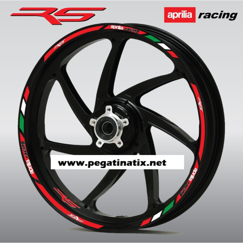 Aprilia RS Wheel decals stickers rim stripes 12 pcs. RS 50 125 250 Laminated rs250
