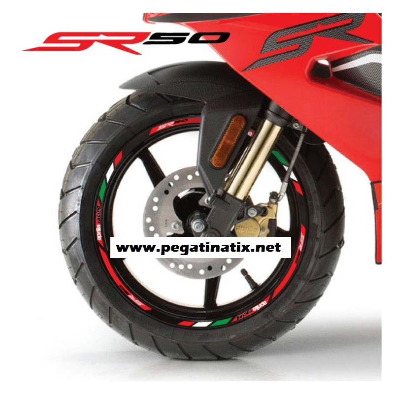 Aprilia Racing SR50 Wheel decals rim stripes stickers Laminated SR 50 Scooter