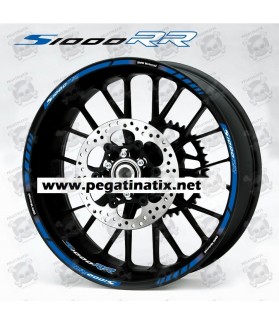 BMW S1000RR wheel decals rim stickers stripes 12 pcs. Laminated HP4 Blue