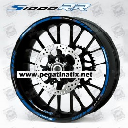 BMW S1000RR wheel decals rim stickers stripes 12 pcs. Laminated HP4 Blue