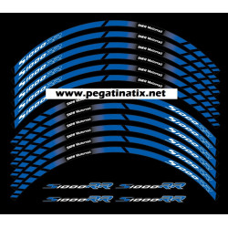 BMW S1000RR wheel decals rim stickers stripes 12 pcs. Laminated HP4 Blue