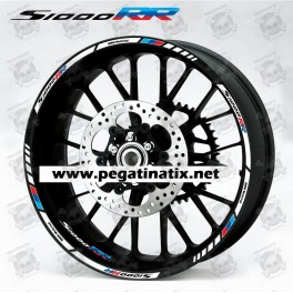 BMW S1000RR wheel decals rim stickers stripes 12 pcs. Laminated HP4 Motorsport