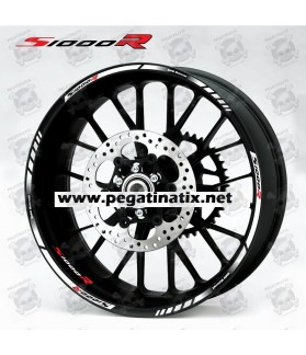 BMW S1000R wheel decals rim stripes 12 pcs. stickers Laminated S1000 R White (Compatible Product)