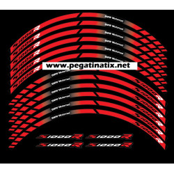 BMW S1000R wheel decals rim stripes 12 pcs. stickers Laminated S1000 R