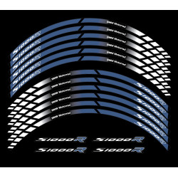 BMW S1000R wheel decals rim stripes 12 pcs. stickers Laminated S1000 R Blue