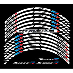 BMW S1000R wheel decals rim stripes 12 pcs. stickers Laminated S1000 R