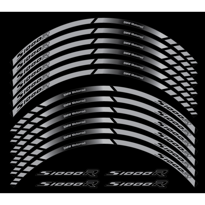 BMW S1000R wheel decals rim stripes 12 pcs. stickers Laminated S1000 R