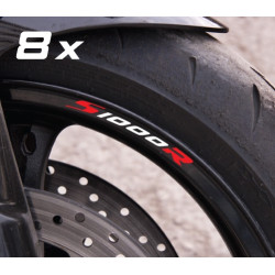 BMW S1000R small Wheel decals rim stripes 8 pcs. Laminated