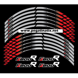 BMW F800R wheel decals stickers rim stripes Laminated f800 R Red Grey