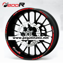 BMW F800R wheel decals stickers rim stripes Laminated f800 R Red
